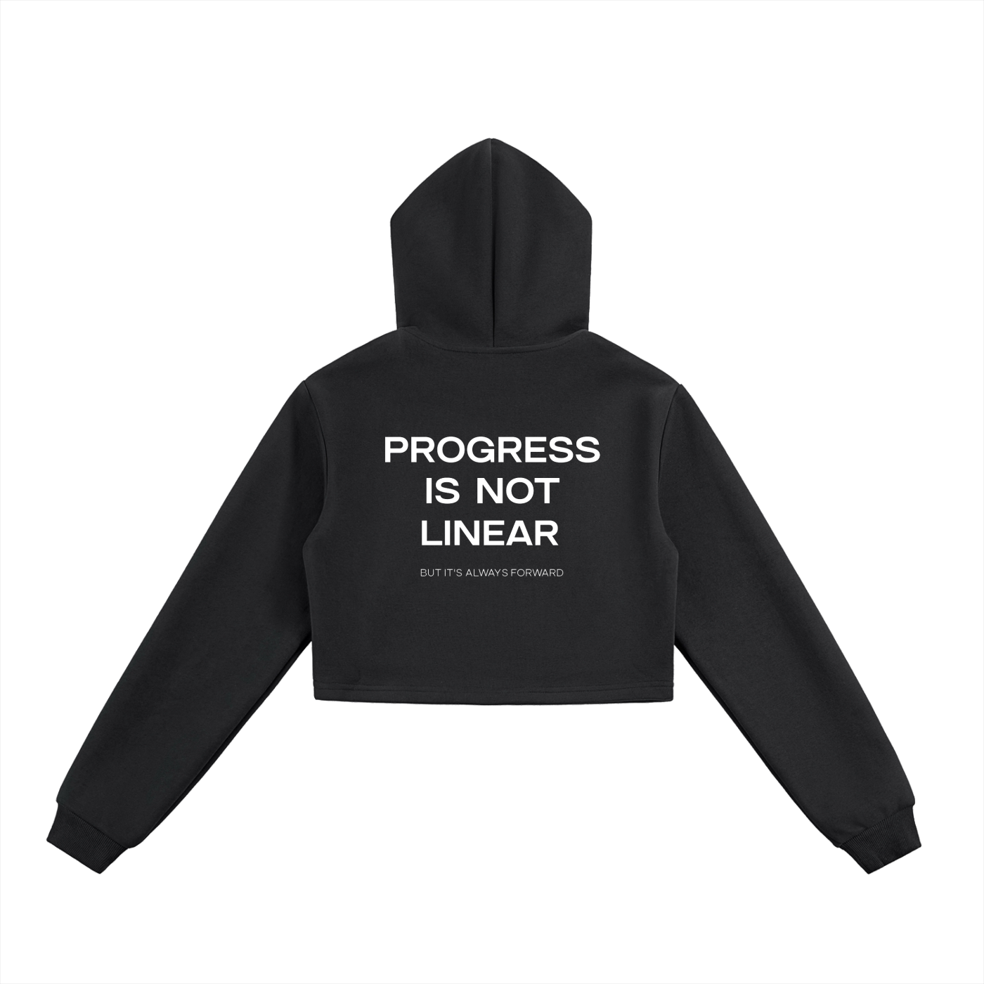 "Progress" Cropped Zip-Up Hoodie