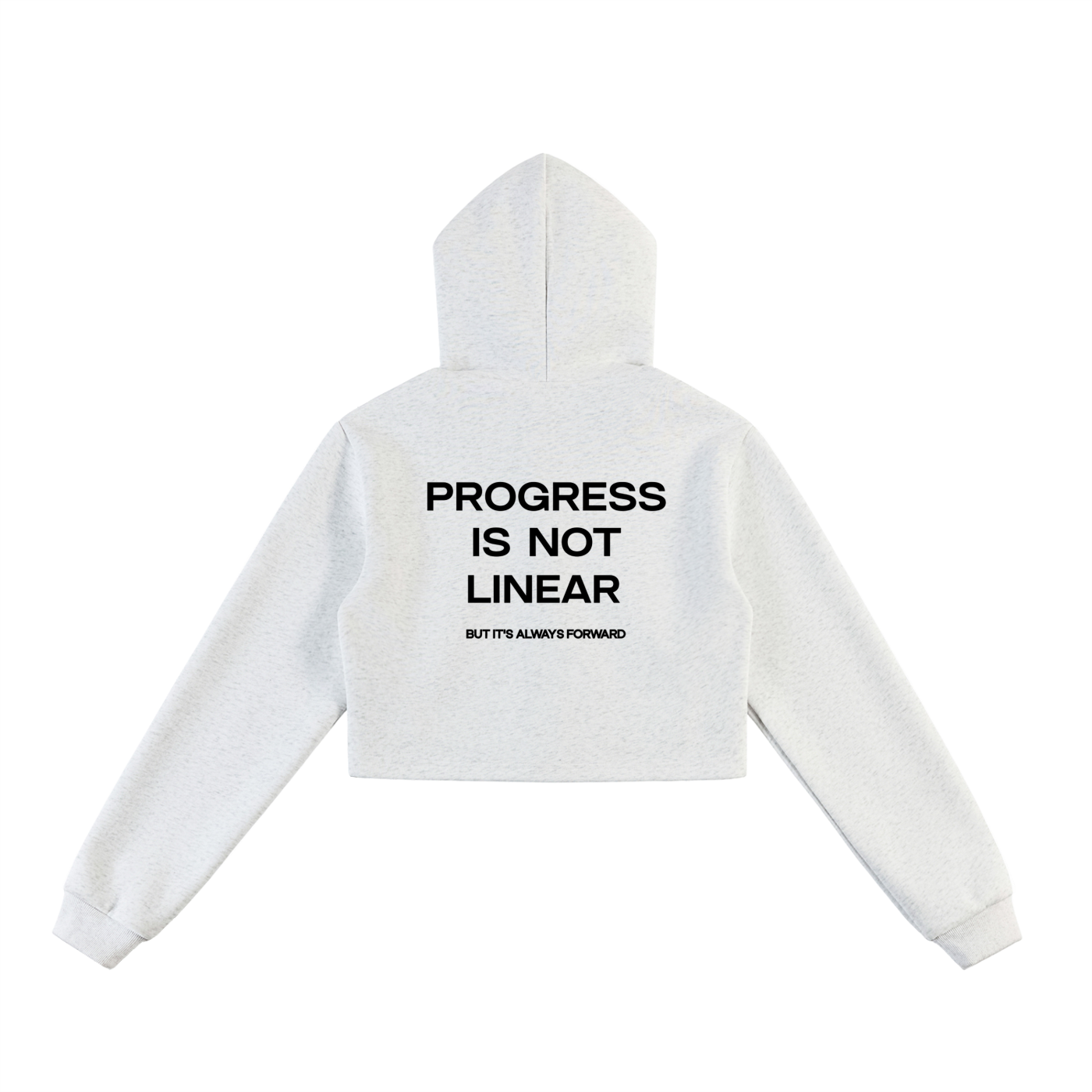"Progress" Cropped Zip-Up Hoodie
