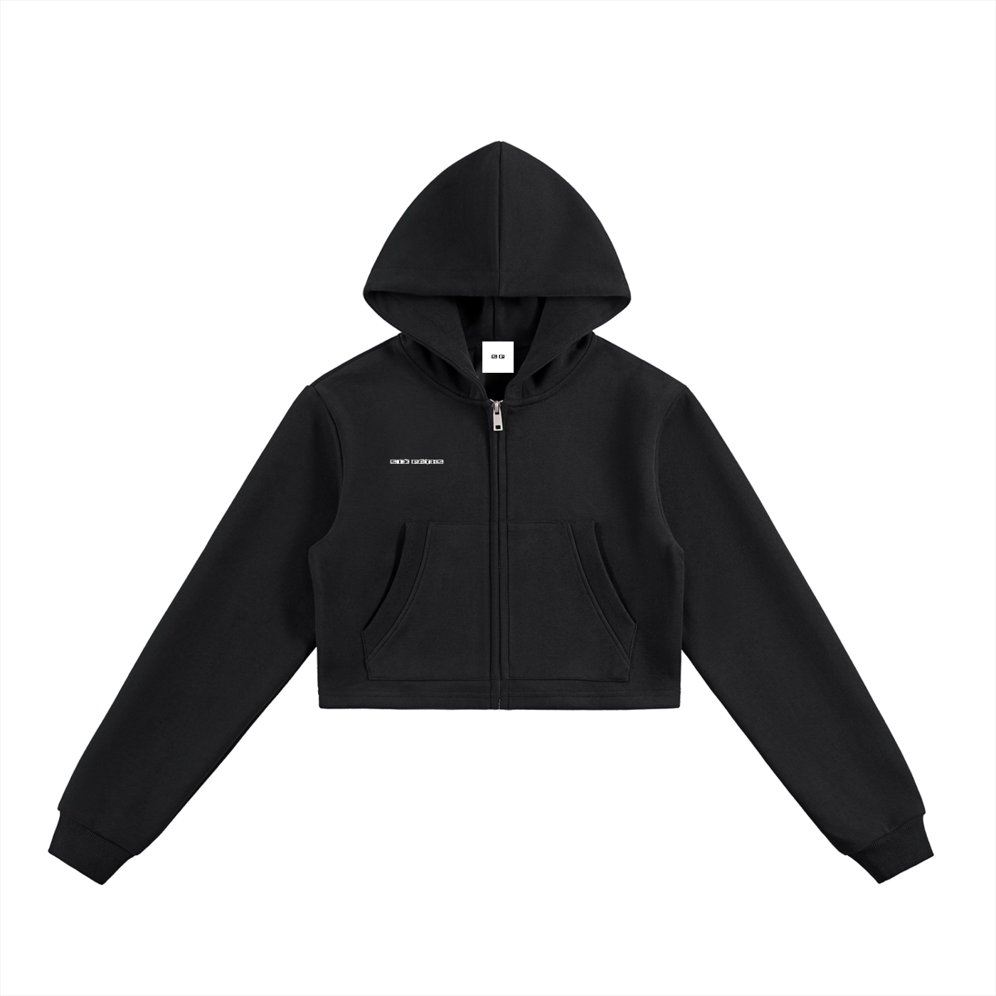 "Progress" Cropped Zip-Up Hoodie