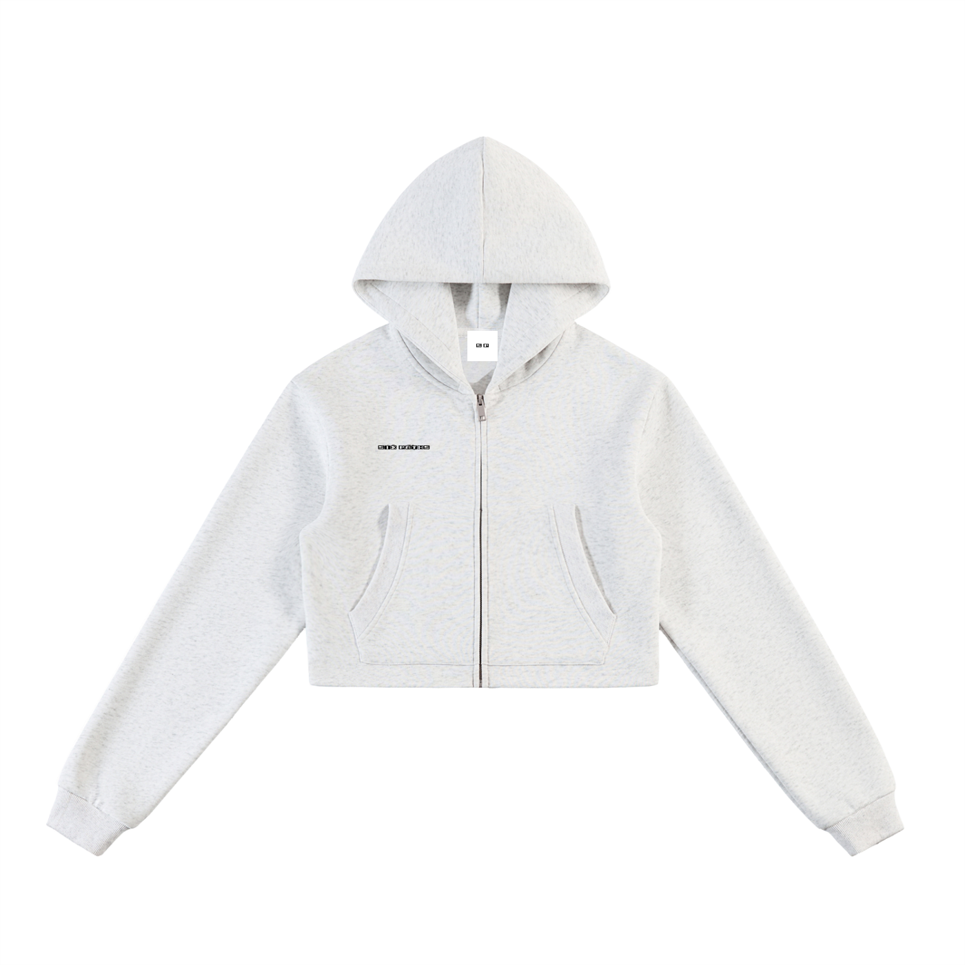 "Progress" Cropped Zip-Up Hoodie